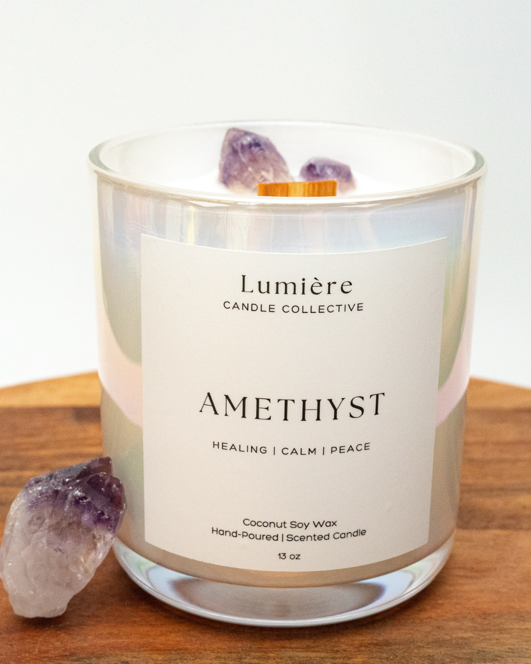 Amethyst Crystal Candle