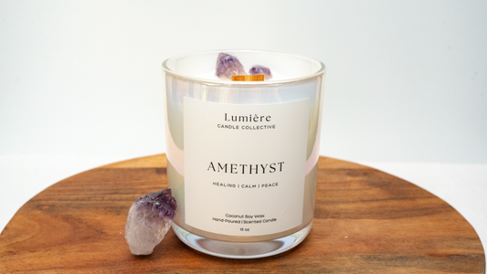 Amethyst Crystal Candle