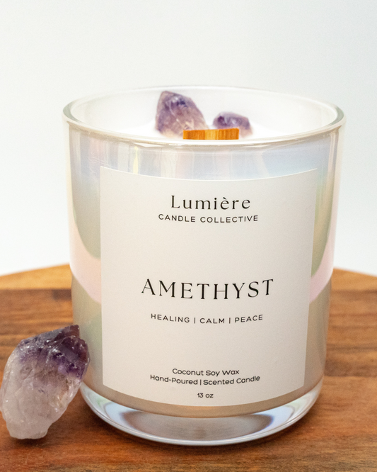 Amethyst Crystal Candle
